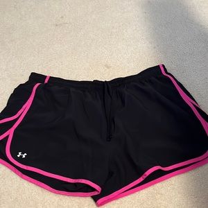 Black And Pink Athletic Shorts